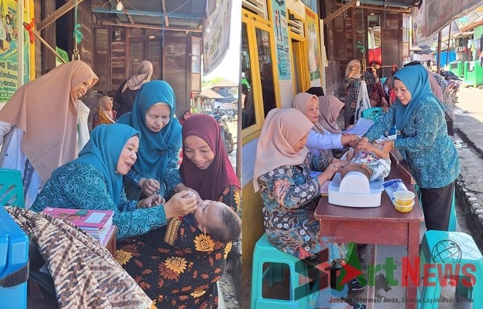 35 Balita di Desa Tambangan Tonga Mendapat Makanan Tambahan dan Imunisasi