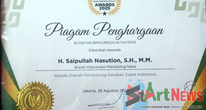 Dinilai Optimal Kumpulkan Zakat, Bupati Madina Dapat Penghargaan dari Baznas