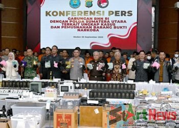 Polda Sumut Musnahkan 1,7 Ton Narkoba Hasil Pengungkapan 41 Kasus