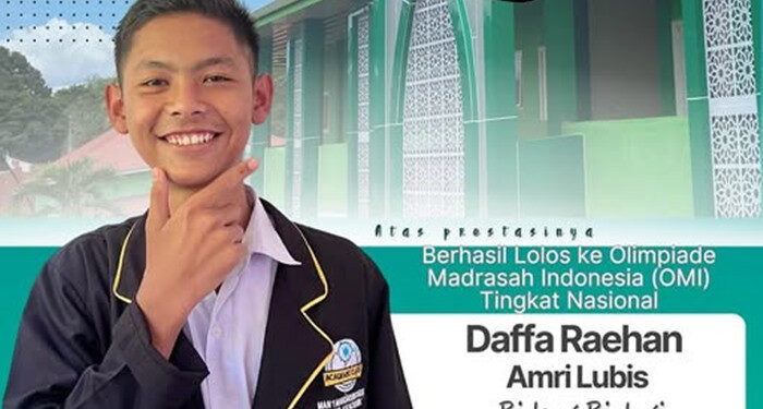 Daffa Raehan Amri Lubis, Siswa MAN 1 Madina Kantongi Tiket OMI Nasional