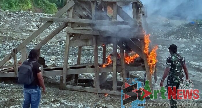 Kodim 0212/TS Tertibkan Lokasi PETI di Empat Kecamatan di Madina