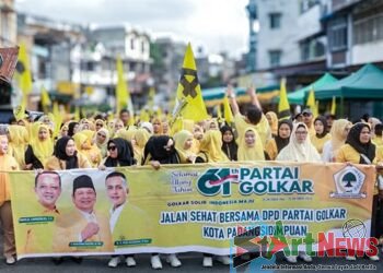 Rayakan HUT ke-61 Partai Golkar, Kota Padangsidimpuan Menguning
