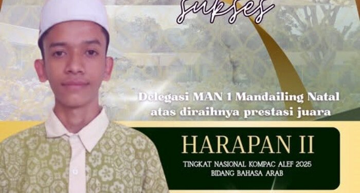 Siswa MAN 1 Madina Raih Juara Harapan II KOMPAC 2025 Kategori Bahasa Arab