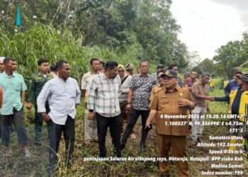 Pemkab Madina Bantu BWS II Sumut Normalisasi Saluran Irigasi Batang Angkola
