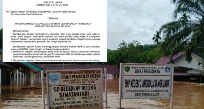 Pemkab Tapsel Liburkan Sekolah Tatap Muka Terdampak Bencana