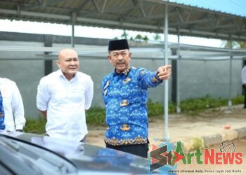 Bupati Madina Tinjau Pembangunan Los Pasar Baru Panyabungan, Januari 2026 sudah Bisa Ditempati