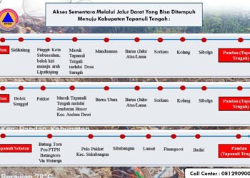 BPBD Rilis Dua Rute Sementara Lewat Jalur Darat ke Tapanuli Tengah