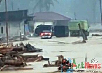 Sungai Aek Garoga Meluap Lagi, Akses Jalan Timbunan Baru Kembali Tergerus Arus