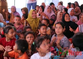 Tawa Anak-anak Pecah di Pengungsian, TP PKK Madina Hadirkan Dukungan Psikososial