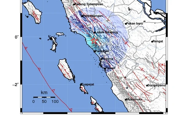Gempa Magnitudo 4,7 Guncang Agam, Pusat Getaran Berada di Darat