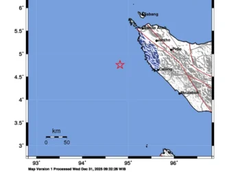 Gempa Magnitudo 4,4 Guncang Aceh Jaya, Pusat Getaran Berada di Laut