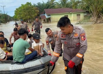Banjir Susulan di Tapsel, Unit K-9 Polda Sumut Alihkan Tugas Fokus Evakuasi Warga