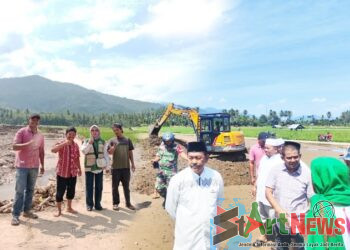 Percepat Normalisasi Sawah Pascabanjir, Petani Nagajuang Tersenyum
