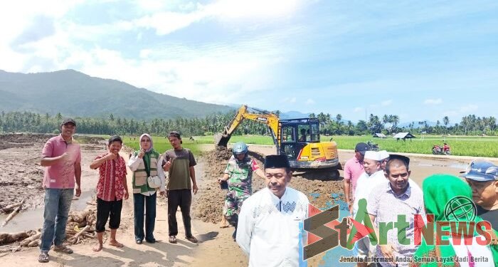 Percepat Normalisasi Sawah Pascabanjir, Petani Nagajuang Tersenyum