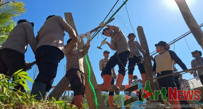 Pulihkan Akses Pascabanjir, Kapolres Gayo Lues Pimpin Pembangunan 4 Jembatan Gantung