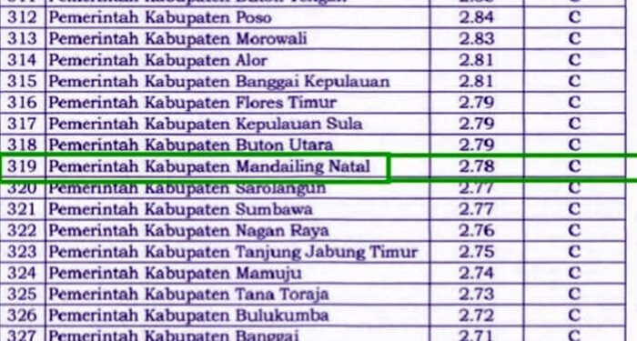 Hasil Evaluasi Kemenpan-RB 2025, Pelayanan Publik Pemkab Madina Raih Kategori C