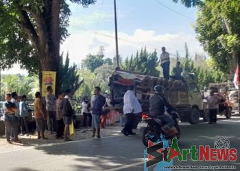 Massa Aksi Gordang Sambilan Centre Mulai Berkumpul di Masjid Agung