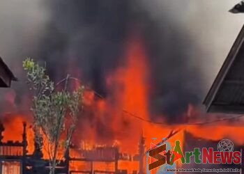 Rumah Semi-permanen di Sibanggor Julu Terbakar