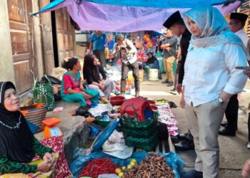 Blusukan di Pasar Laru, Cara Wabup Atika Azmi Menjaga Daya Beli Warga