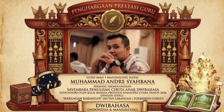 Guru MAN 1 Madina Sabet Juara Sayembara Cerita Anak Dwibahasa 2026