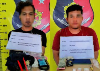 Polsek Padang Bolak Ringkus Dua Pengedar Sabu di Portibi Julu
