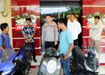 Polres Tapteng Kembalikan Tiga Sepeda Motor Hasil Curanmor ke Pemiliknya