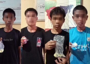 Polsek Pandan Amankan Empat Remaja yang Menghirup Lem di Kafe