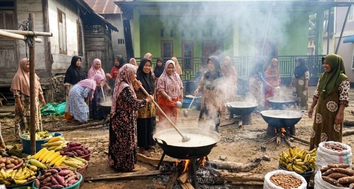 Kuali Bubur Asyura Jadi Pemersatu di Desa Muara Mais