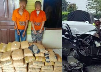 Kurir 112 Paket Ganja dari Madina Tertangkap Gegara Mobilnya Kecelakaan di Taput