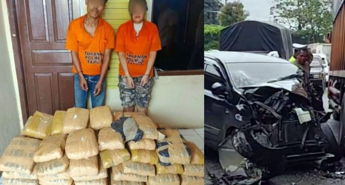 Kurir 112 Paket Ganja dari Madina Tertangkap Gegara Mobilnya Kecelakaan di Taput