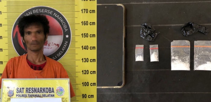Polres Tapsel Tangkap Kurir Sabu di Saipar Dolok Hole