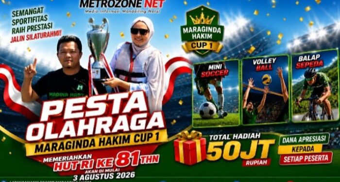 Disponsori Maraginda Hakim, Pesta Olahraga Meriahkan HUT ke-81 RI di Kotanopan