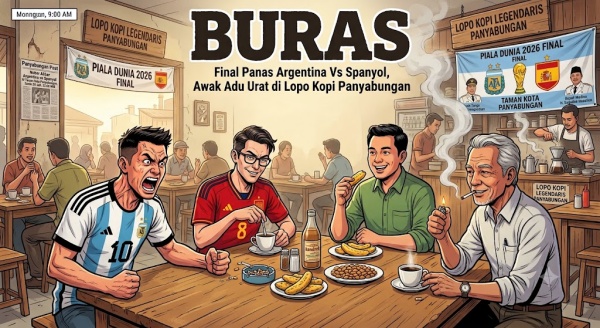 Final Panas Argentina Vs Spanyol, Awak Adu Urat di Lopo Kopi