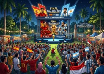Nanti Malam Ada Nobar Final Piala Dunia di Taman Kota Panyabungan