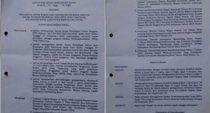 Pemkab Madina Klarifikasi SK Bupati yang Diduga Bodong