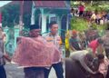 Polisi Kawal Pemakaman Korban Kebakaran Padangsidimpuan Sambil Edukasi Warga