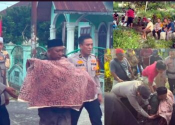 Polisi Kawal Pemakaman Korban Kebakaran Padangsidimpuan Sambil Edukasi Warga