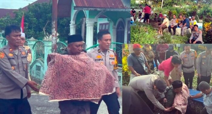 Polisi Kawal Pemakaman Korban Kebakaran Padangsidimpuan Sambil Edukasi Warga