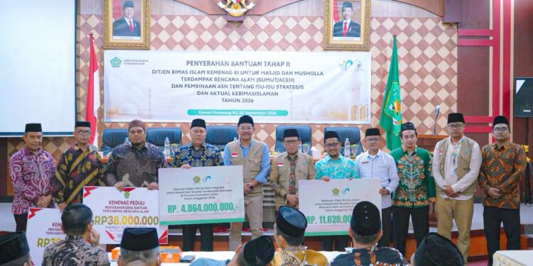 Kemenag Kucurkan Bantuan Rp16,49 Miliar Pemulihan Rumah Ibadah di Sumut dan Aceh