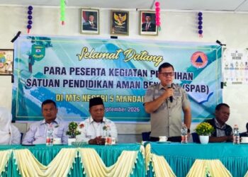 BPBD Madina Latih Siswa MTsN 5 Muarasipongi Tanggap Bencana