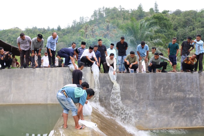 Bupati Tapsel Resmikan Bendungan Batu Tunggal, Air Kembali Basahi 200 Hektare Sawah