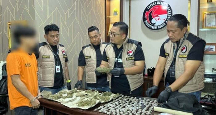 Residivis Kembali Ditangkap Polrestabes Medan Usai Jadi Bandar Ganja