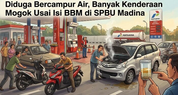 Diduga Bercampur Air, Banyak Kenderaan Mogok Usai Isi BBM di SPBU Madina