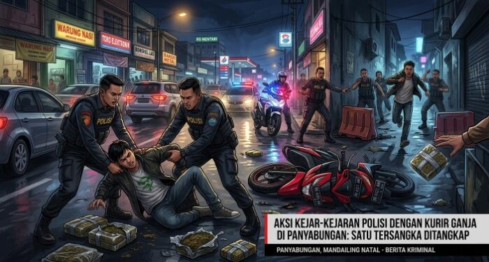 Polisi Kejar-kejaran dengan Kurir Ganja di Panyabungan, Satu Tersangka Ditangkap