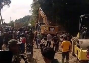 Kondisi Terkini Jalimsum Sipirok yang Amblas, Kendaraan Besar Dilarang Melintas