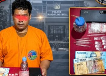 Polres Madina Gerebek Gubuk di Hutabargot, Satu Pengedar Sabu Ditangkap